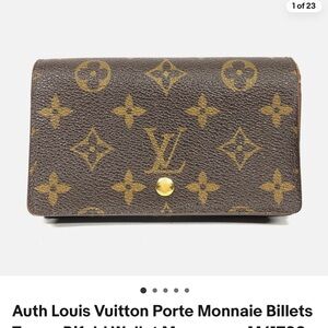 Louis Vuitton Brown Wallet with Gold Zipper